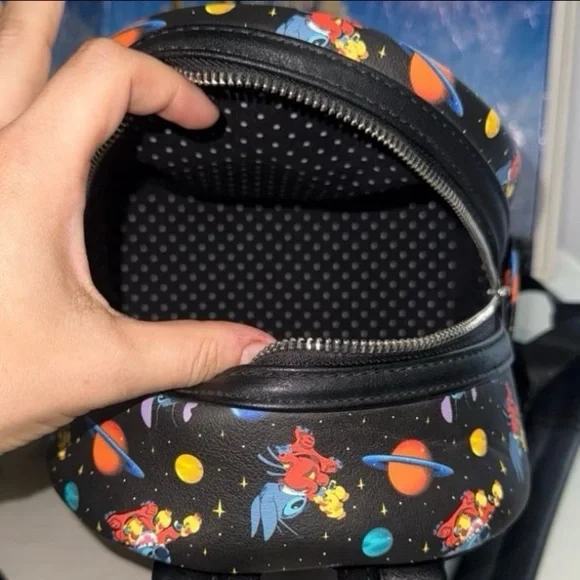 Disney Loungefly Lilo & stitch outer space planets spaceship mini backpack